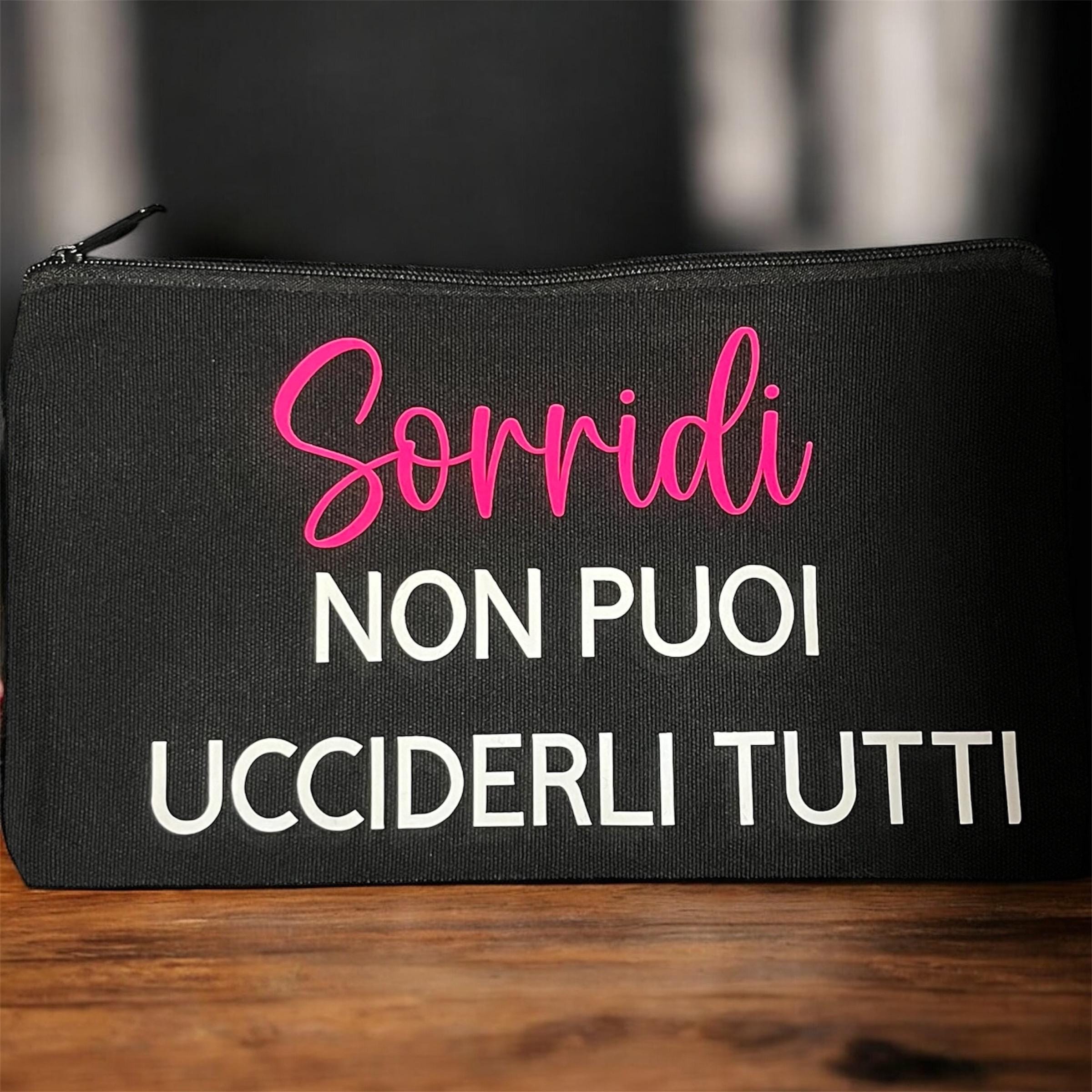 Pochette ironica con frase – Beauty case sarcastico personalizzato