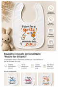 Bavaglino neonato personalizzato divertente – “Zia folle / Zio folle / Spritz” | Idea regalo nascita
