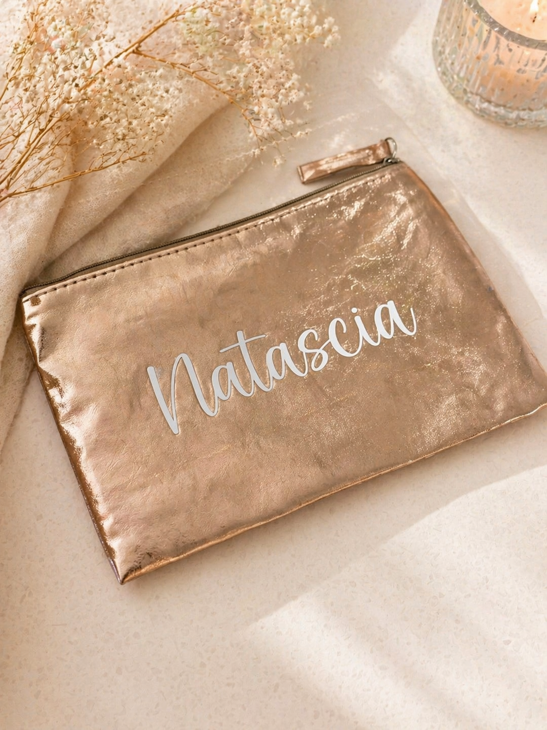 Pochette Personalizzata con Nome – Pochette Elegante Donna in Termovinile – Idea Regalo