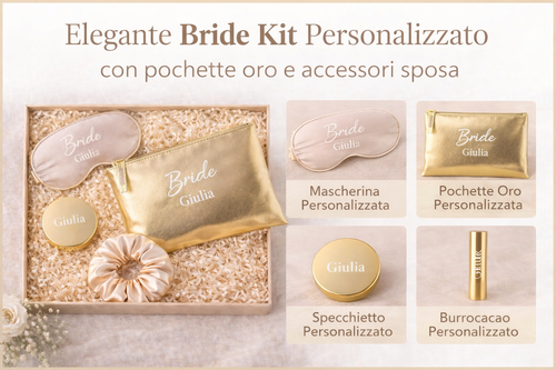 Bride Kit Personalizzato con Pochette Oro – Regalo Sposa
