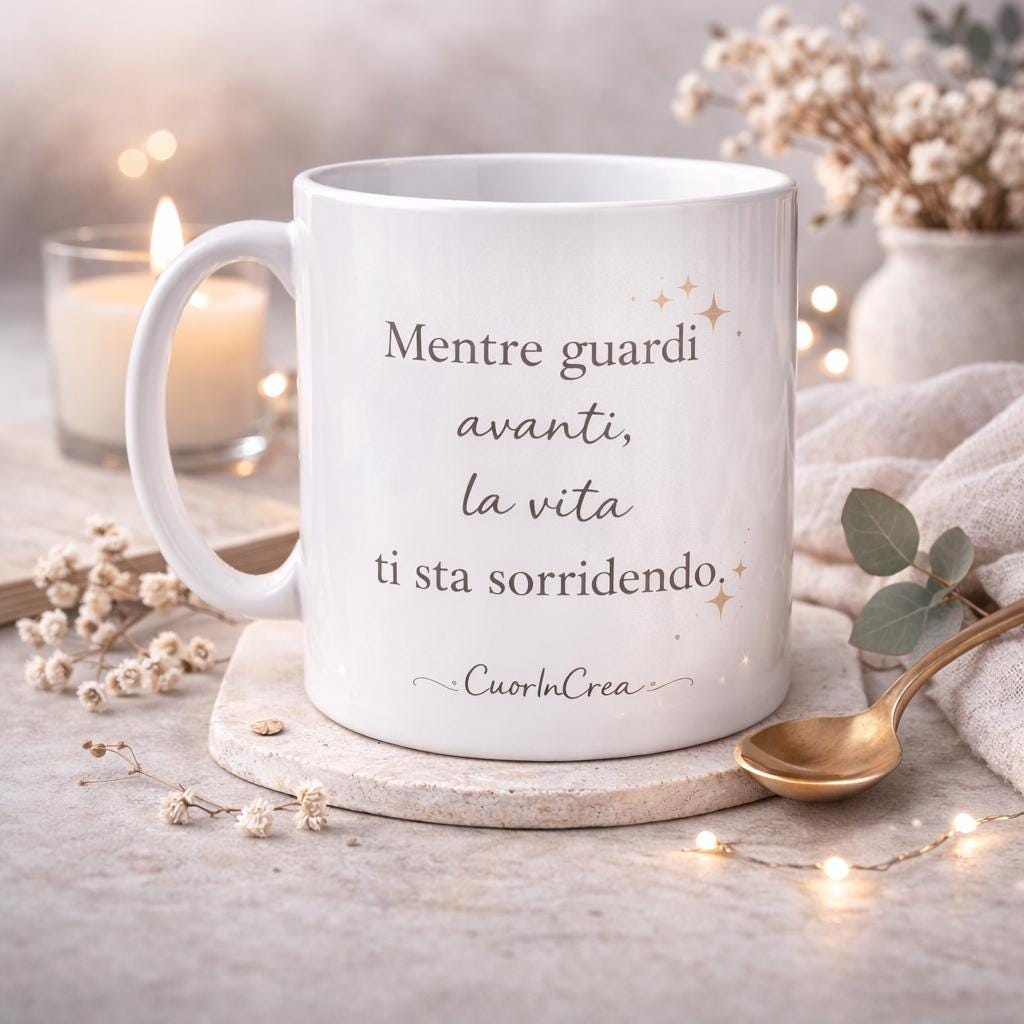 Tazza con Frase Motivazionale Personalizzata – Idea Regalo Elegante con Citazione