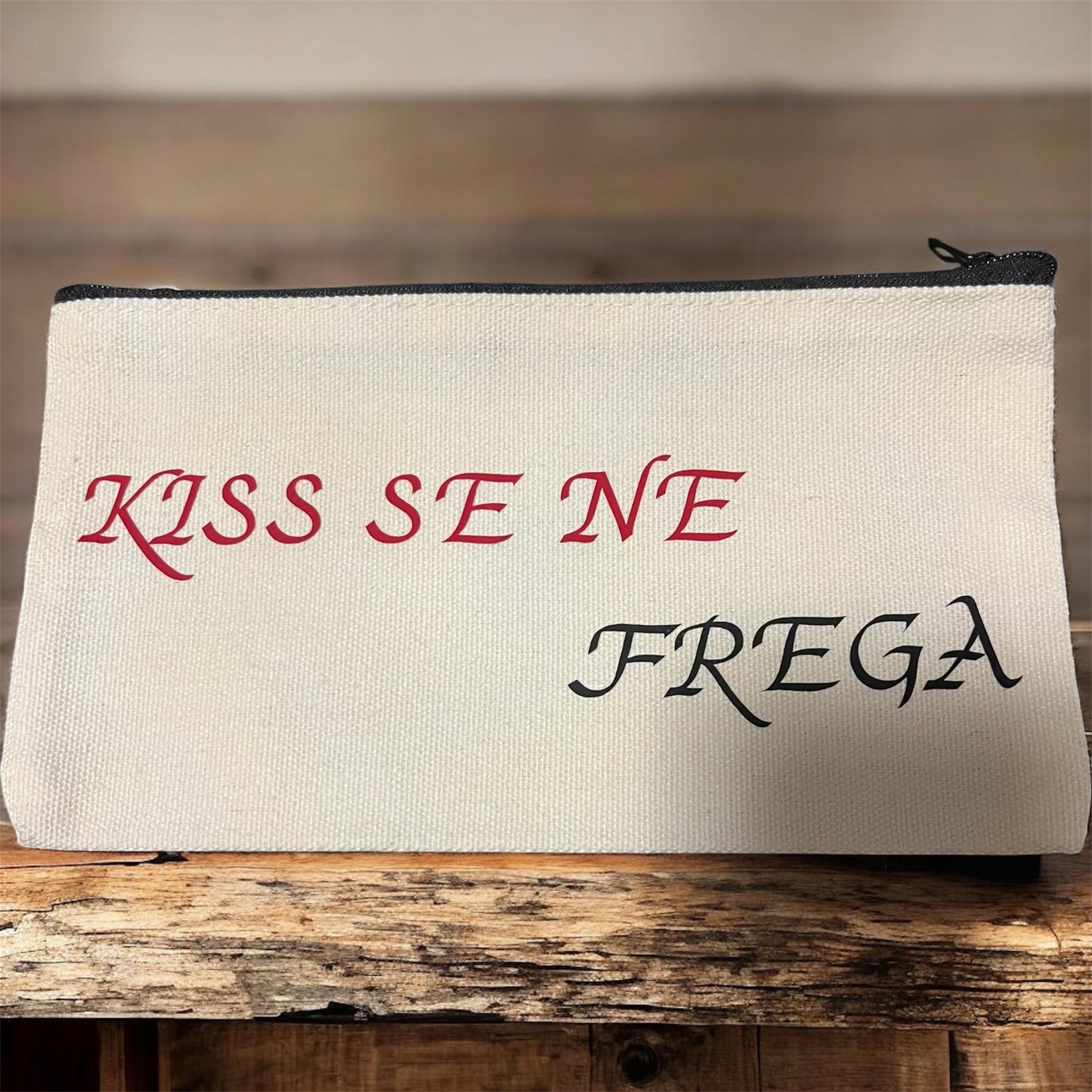 Pochette ironica beige con frase – Beauty case divertente regalo amica