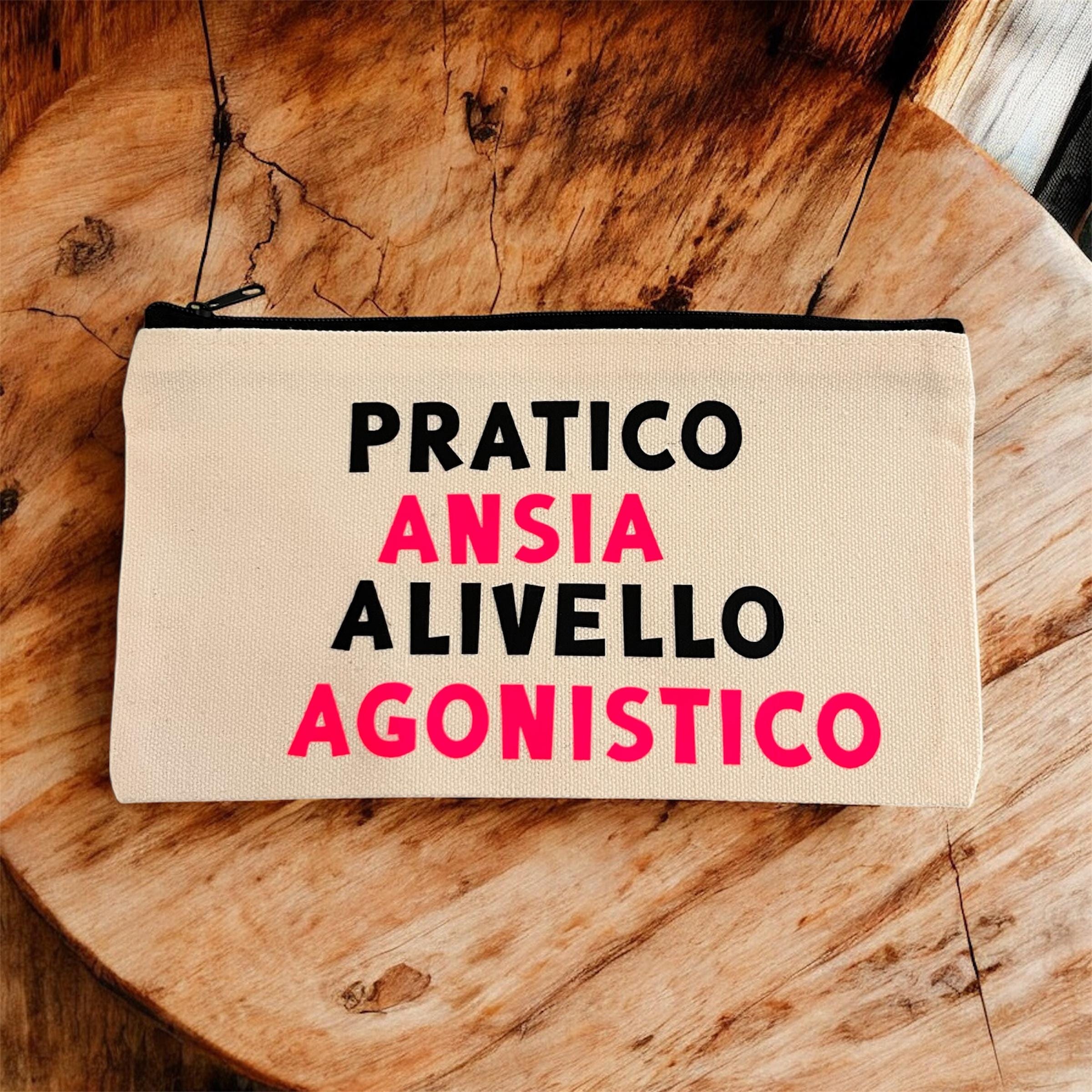 Pochette personalizzata con scritta – trousse beauty donna – idea regalo ironica artigianale