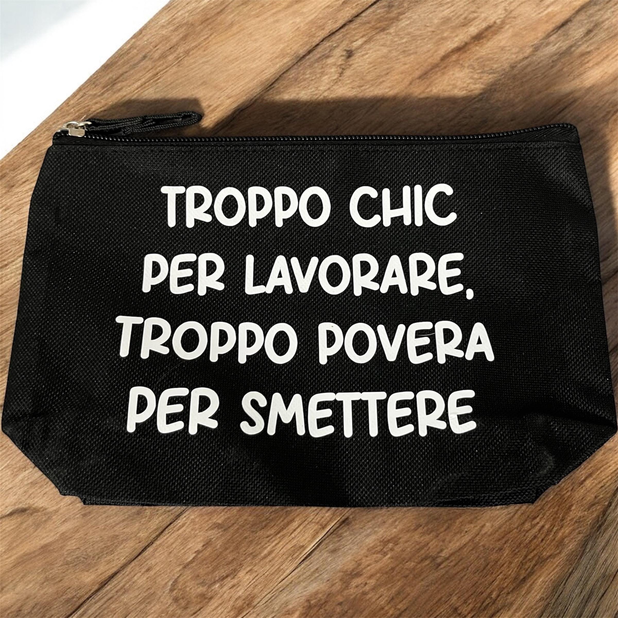 Beauty Case con Frase Divertente – Astuccio Porta Trucco Nero – Idea Regalo Ironica Donna