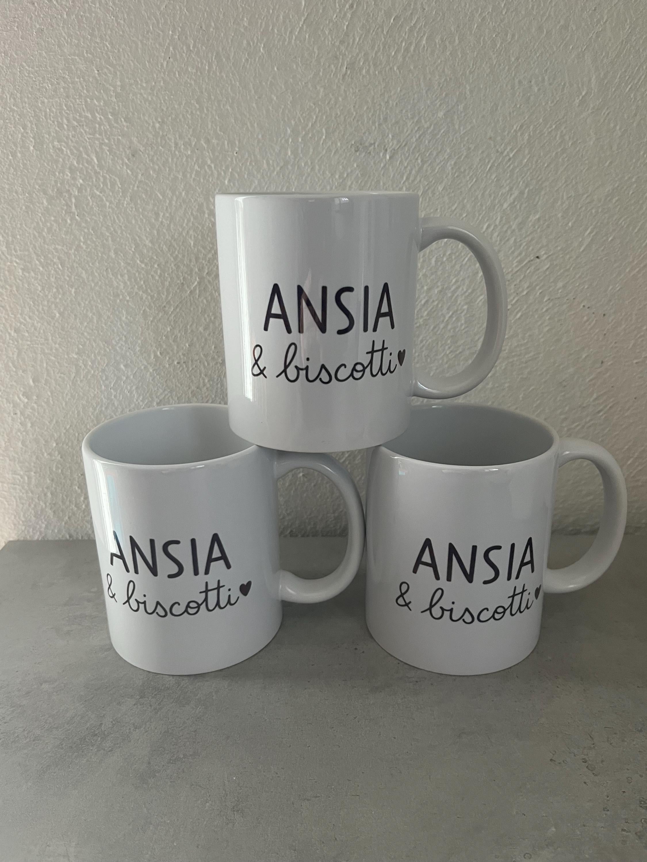 Tazza Ansia e Biscotti – Idea Regalo Ironica – Tazza Divertente Colazione