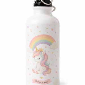 Borraccia Unicorno 400 ML in Acciaio Personalizzata per Bambini