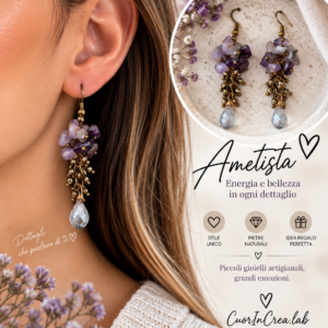 Orecchini Ametista e Pietre Naturali – Handmade